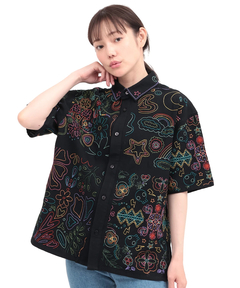 チチカカ |go slow caravan コットンリネンスクエア刺繍シャツ【WEB限定】