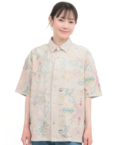 チチカカ |go slow caravan コットンリネンスクエア刺繍シャツ【WEB限定】
