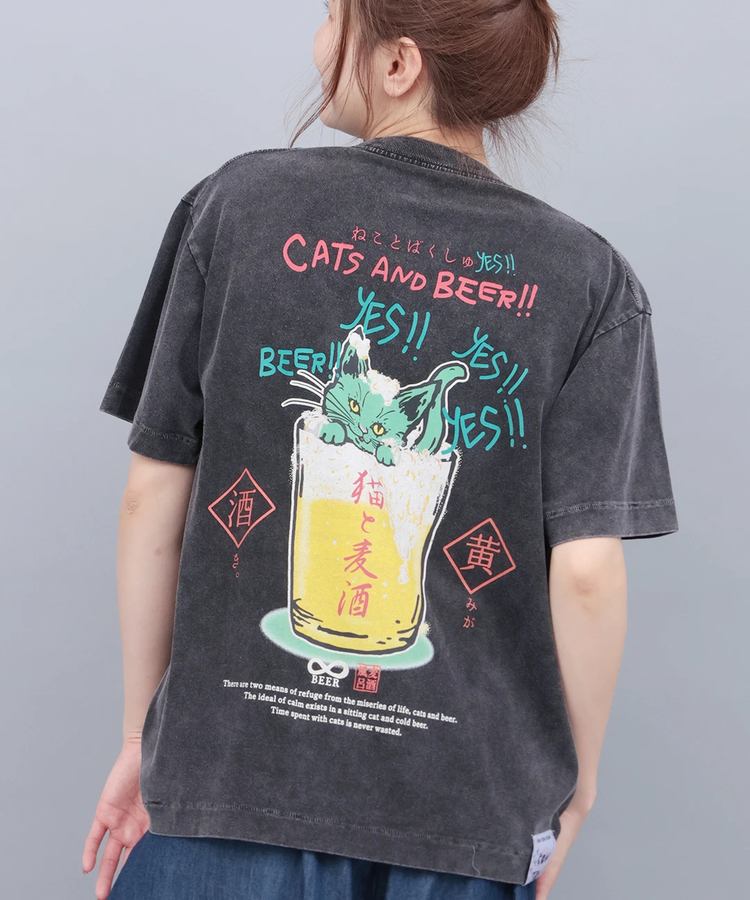 チチカカ |go slow caravan 猫と麦酒 麦酒風呂Tシャツ【WEB限定】