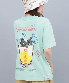 チチカカ |go slow caravan 猫と麦酒 麦酒風呂Tシャツ【WEB限定】