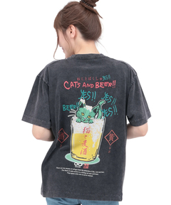 チチカカ |go slow caravan 猫と麦酒 麦酒風呂Tシャツ【WEB限定】
