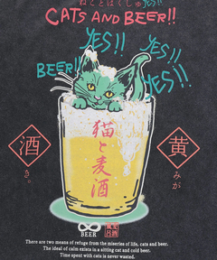 チチカカ |go slow caravan 猫と麦酒 麦酒風呂Tシャツ【WEB限定】