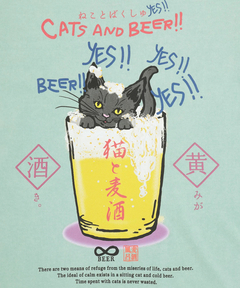 チチカカ |go slow caravan 猫と麦酒 麦酒風呂Tシャツ【WEB限定】