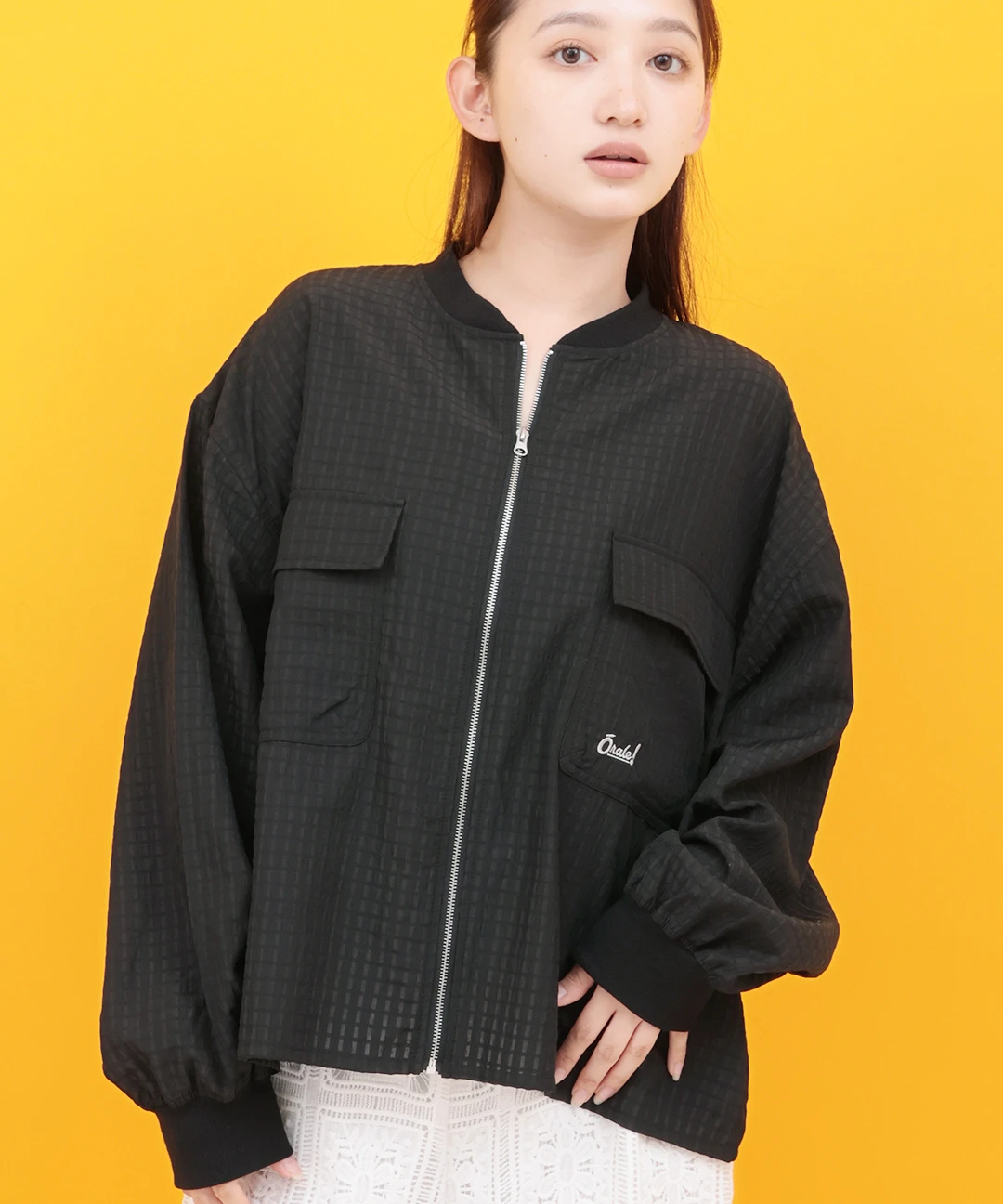 花*典様 ジャケット 和柄 ブルゾン ブラック グランジ Y2K 短丈 スカジャ FLAG ON CREW フリース ジャケット ユニセックス スカジャン 刺繍入り