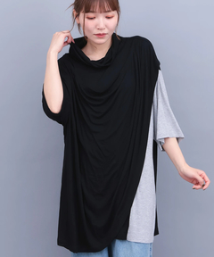 チチカカ |バイカラードレープ Tシャツ