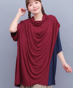 チチカカ |バイカラードレープ Tシャツ