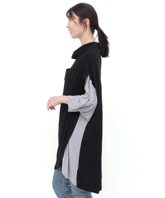 チチカカ |バイカラードレープ Tシャツ