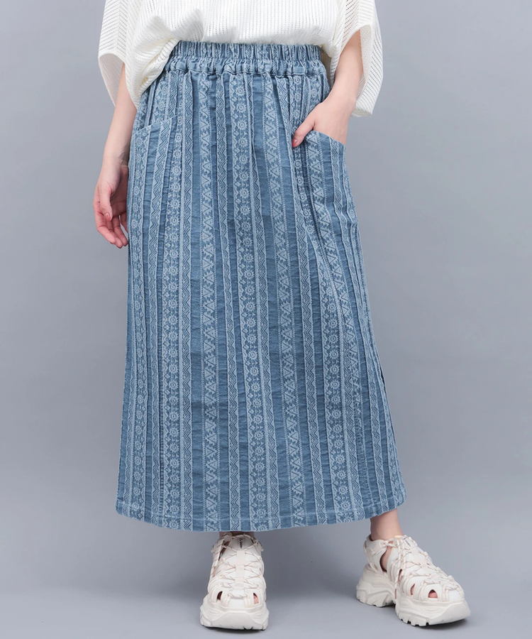 チチカカ |キカストライプデニムナロースカート
