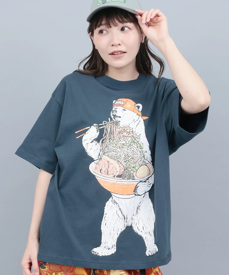 チチカカ |go slow caravan USAコットン豪快盛りラーメンクマTシャツ