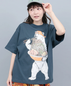 チチカカ |go slow caravan USAコットン豪快盛りラーメンクマTシャツ