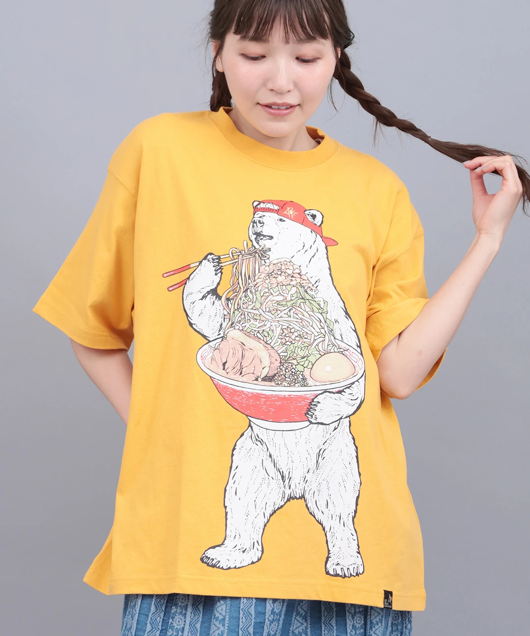 go slow caravan USAコットン豪快盛りラーメンクマTシャツ / Tシャツ