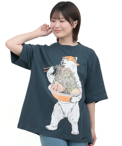 チチカカ |go slow caravan USAコットン豪快盛りラーメンクマTシャツ