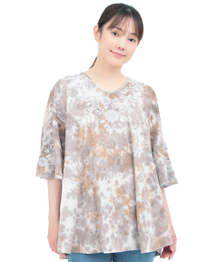チチカカ |ムラ染フロール刺繍チュニックTシャツ