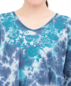 チチカカ |ムラ染フロール刺繍チュニックTシャツ