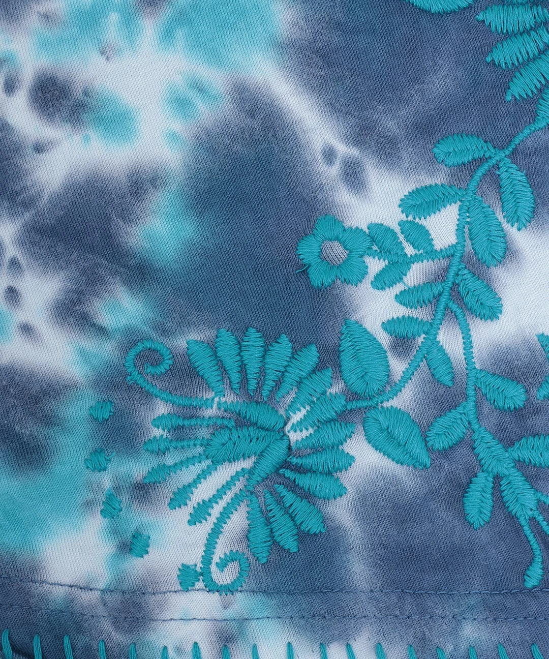 ムラ染フロール刺繍チュニックTシャツ / チュニック | エスニック