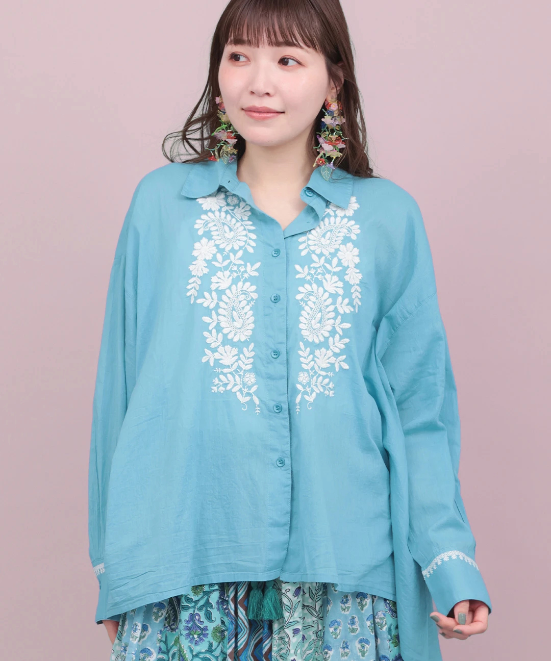 【５日限定値下げ】春先に！ETRO☆素敵なペイズリーチュニック ペイズリーフロル刺繍フレアシャツ / シャツ・ブラウス | エスニック