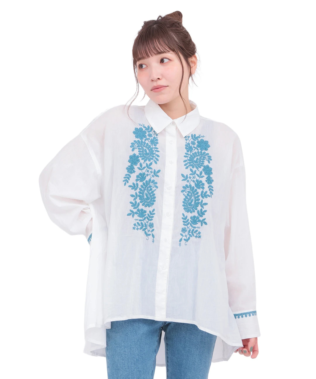 ペイズリーフロル刺繍フレアシャツ / シャツ・ブラウス | エスニック