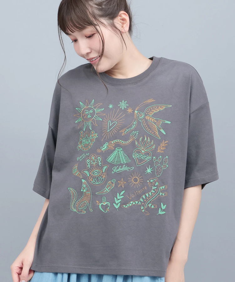 チチカカ |メヒコモチーフ刺繍Tシャツ