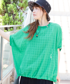 チチカカ |シアーチェックドロストビッグTシャツ