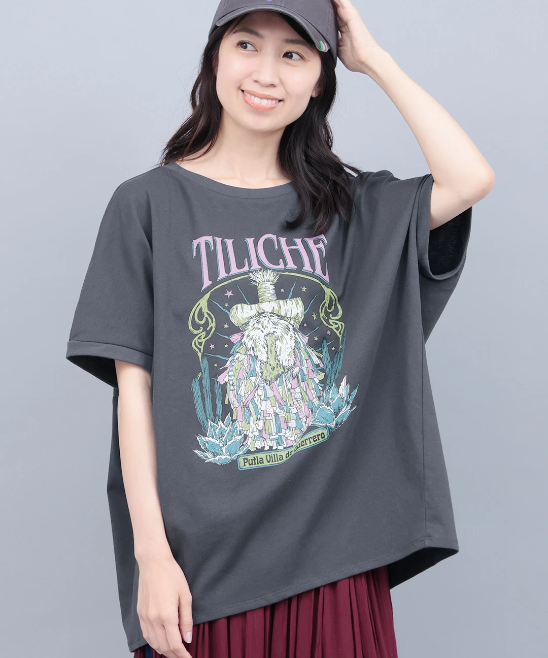 汗染み防止ティリチェプリントプルオーバー / Tシャツ・カットソー