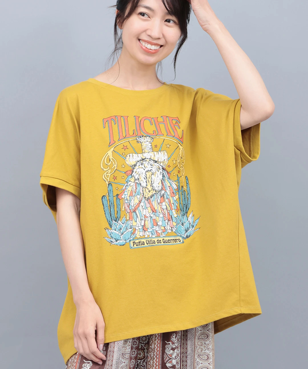 汗染み防止ティリチェプリントプルオーバー / Tシャツ・カットソー