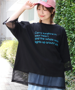 チチカカ |Orale! 裾メッシュレイヤード風Tシャツ
