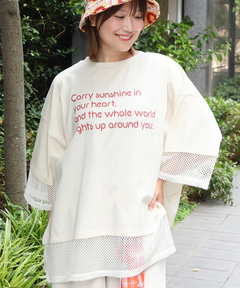 チチカカ |Orale! 裾メッシュレイヤード風Tシャツ