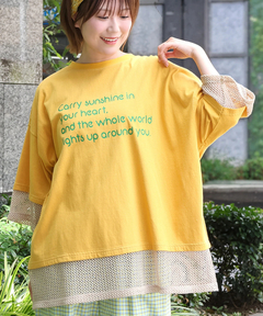 チチカカ |Orale! 裾メッシュレイヤード風Tシャツ