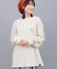 チチカカ |go slow caravan USAコットンスクエアロゴプリントロングスリーブTシャツ