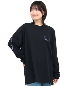 チチカカ |go slow caravan USAコットンスクエアロゴプリントロングスリーブTシャツ