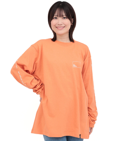 チチカカ |go slow caravan USAコットンスクエアロゴプリントロングスリーブTシャツ