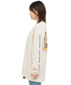 チチカカ |go slow caravan USAコットンスクエアロゴプリントロングスリーブTシャツ