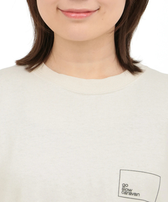 チチカカ |go slow caravan USAコットンスクエアロゴプリントロングスリーブTシャツ