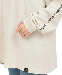 チチカカ |go slow caravan USAコットンスクエアロゴプリントロングスリーブTシャツ