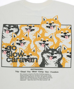 チチカカ |go slow caravan USAコットンスクエアロゴプリントロングスリーブTシャツ