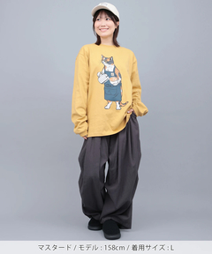 チチカカ |go slow caravan USAコットンバリスタ猫ロングスリーブTシャツ