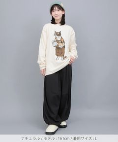 チチカカ |go slow caravan USAコットンバリスタ猫ロングスリーブTシャツ