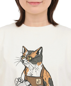チチカカ |go slow caravan USAコットンバリスタ猫ロングスリーブTシャツ
