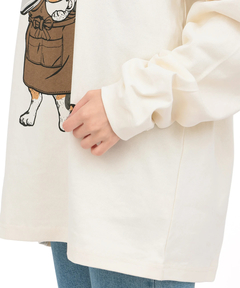 チチカカ |go slow caravan USAコットンバリスタ猫ロングスリーブTシャツ