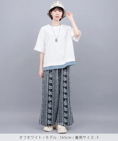 チチカカ |レイヤード風アロー刺繍プルオーバー
